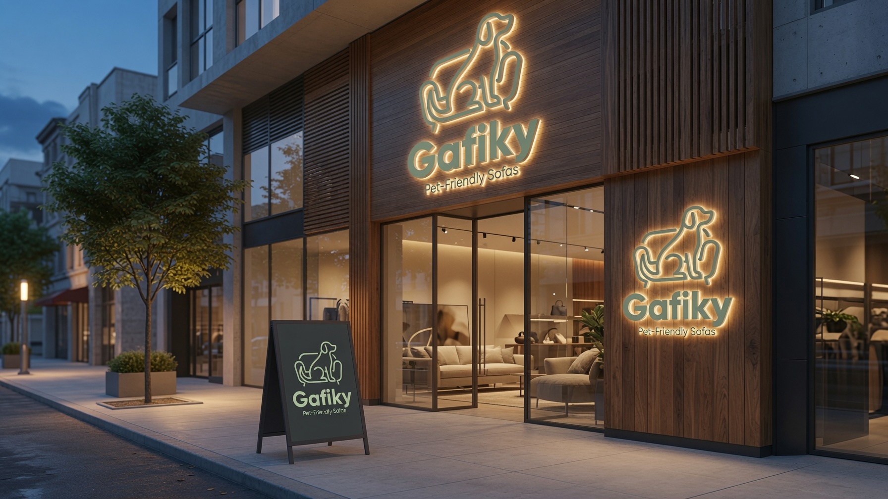 Gafiky dusk storefront