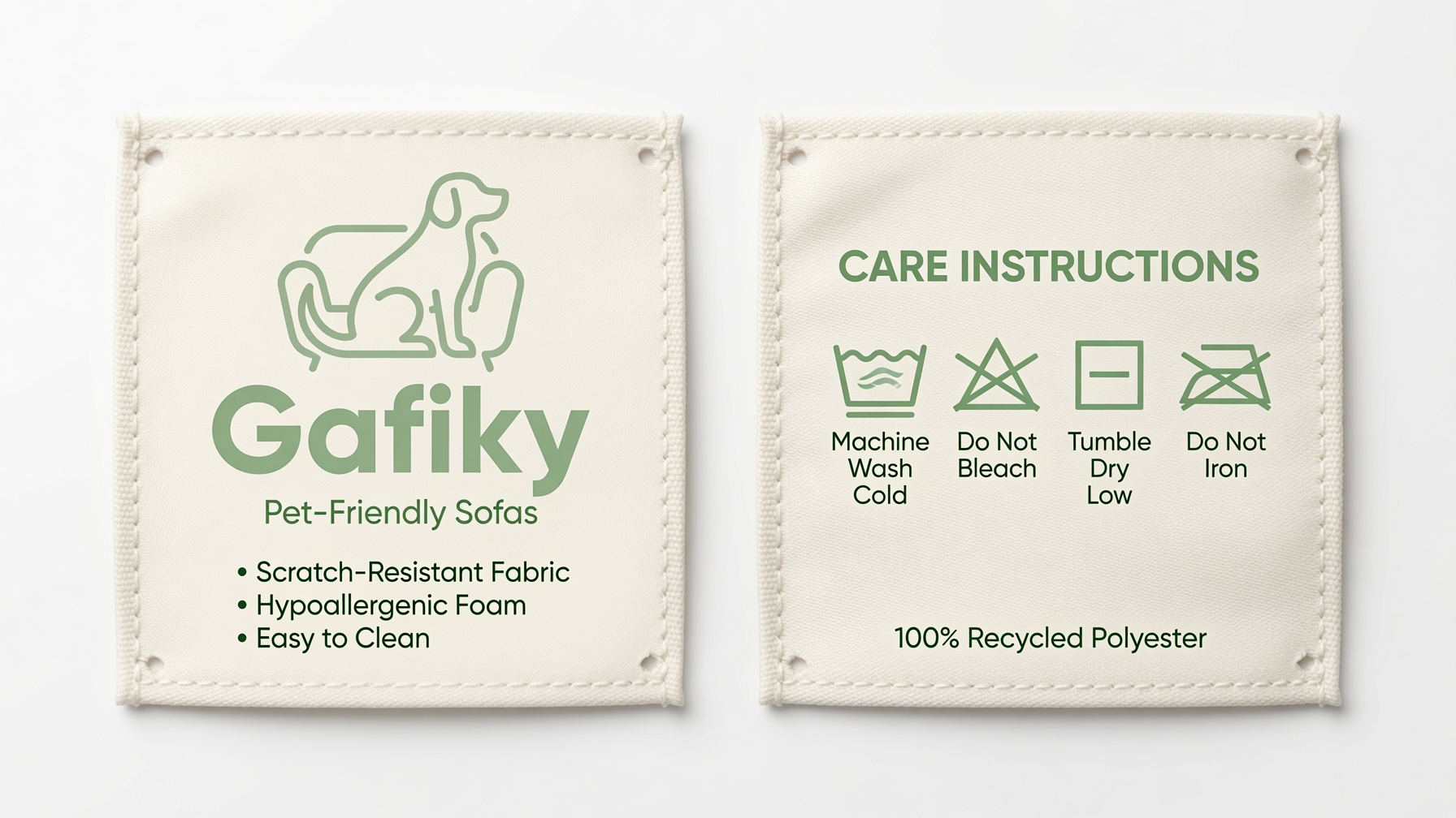 Gafiky wash and care labels